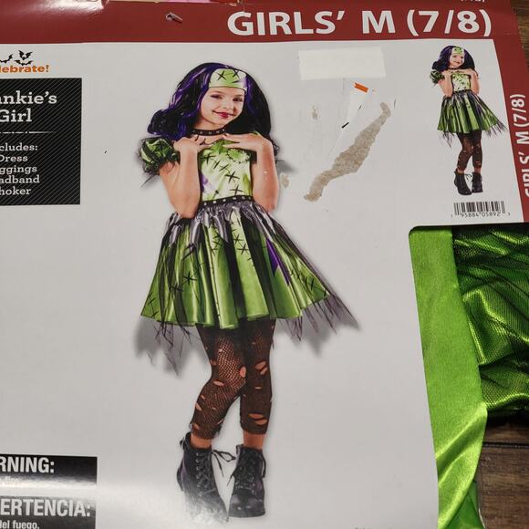 "Frankie's Girl" Girl's Halloween 4 Pc Costume Set - Size Medium (7-8) NEW - Picture 2 of 7